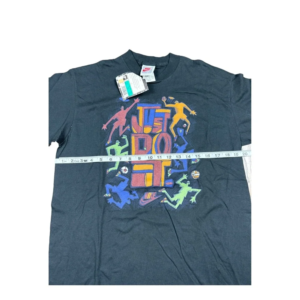 Nike T-shirt Kids XL Black NEW 90s Vintage Just Do It Graphic USA Made NOS